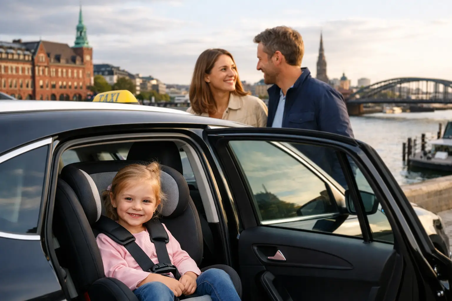 Familientaxi mit Kindersitz in Harburg buchen