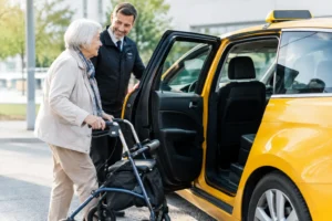 Taxifahrt mit Rollator buchen - sicher ankommen