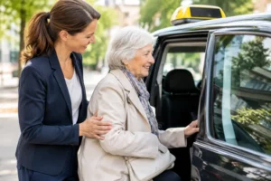 Beispiel Seniorenfahrt mit Begleitung im Taxi